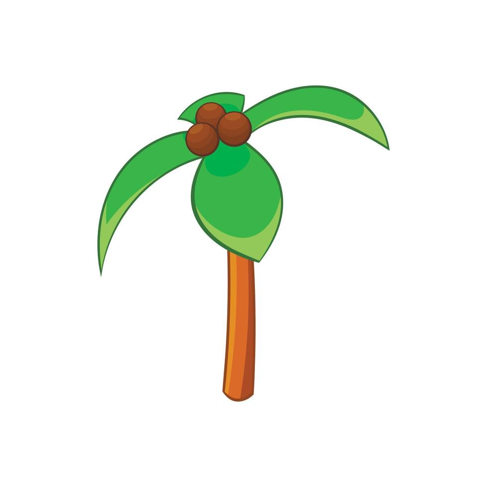 Coconut palm icon in cartoon style vector