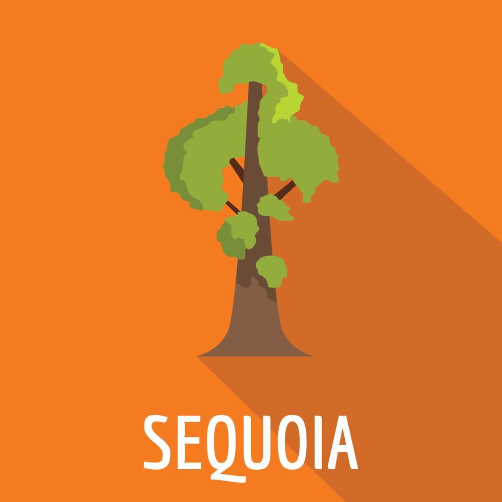 Sequoia icon, flat style vector