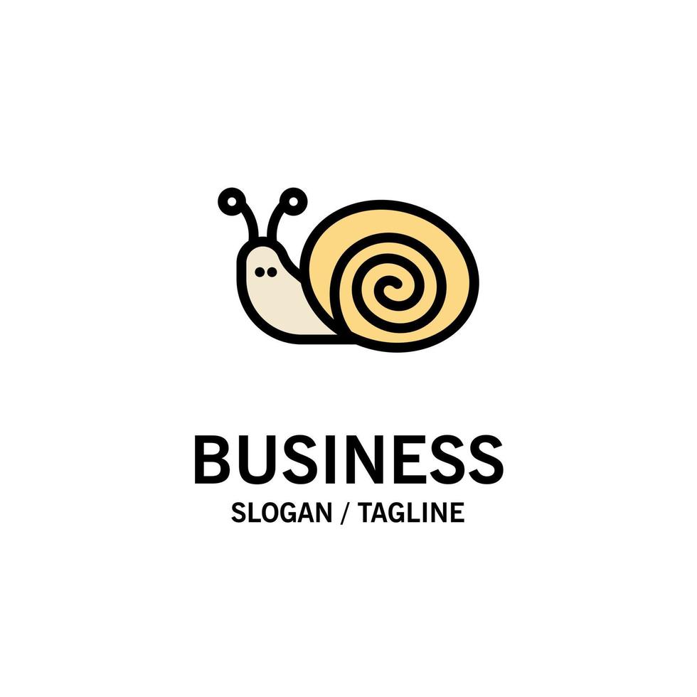 Bug Easter Snail Spring Business Logo Template Flat Color vector