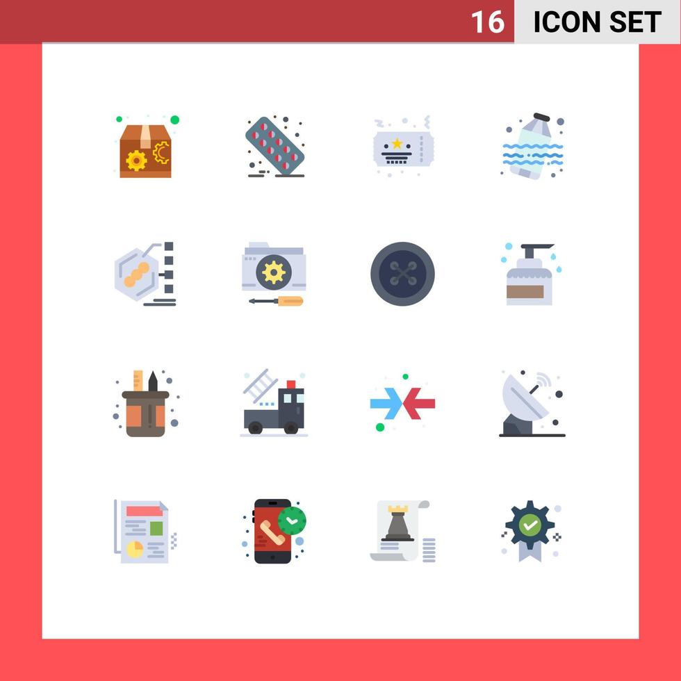 16 Flat Color concept for Websites Mobile and Apps form biochemical celebration bacteria waste Editable Pack of Creative Vector Design Elements