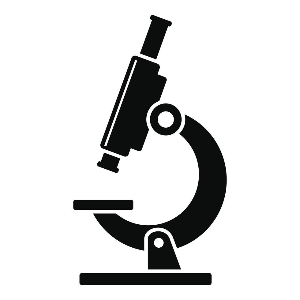 Biology microscope icon, simple style vector