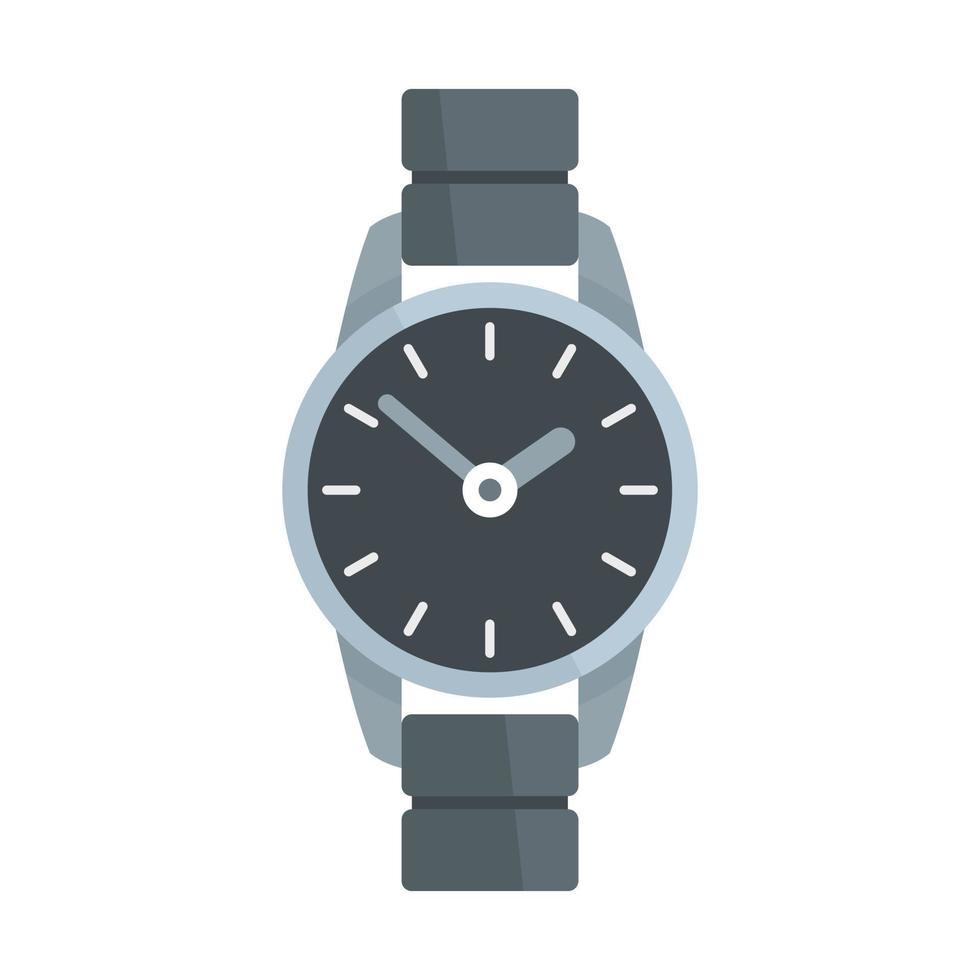 icono de reloj de mano, estilo plano vector