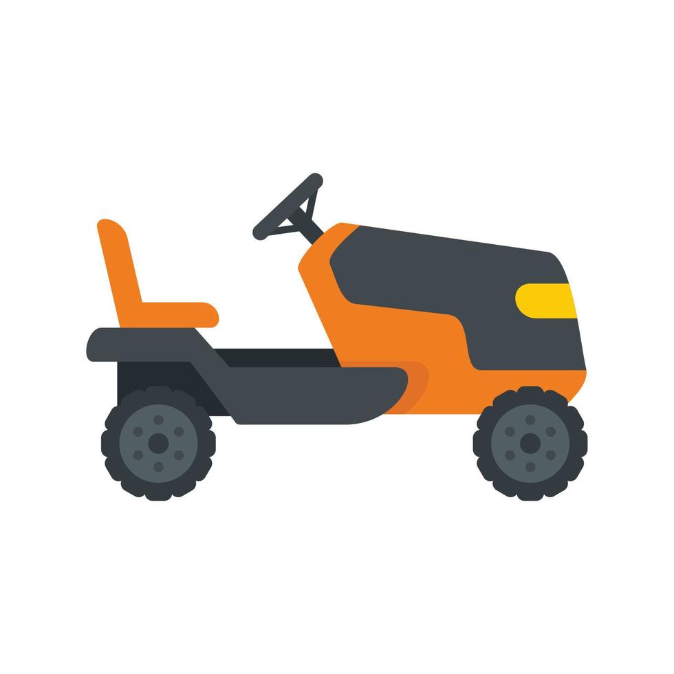 Tractor grass cutter icon, flat style vector