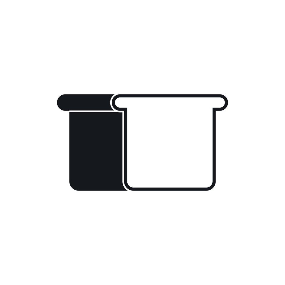 White bread icon, simple style vector