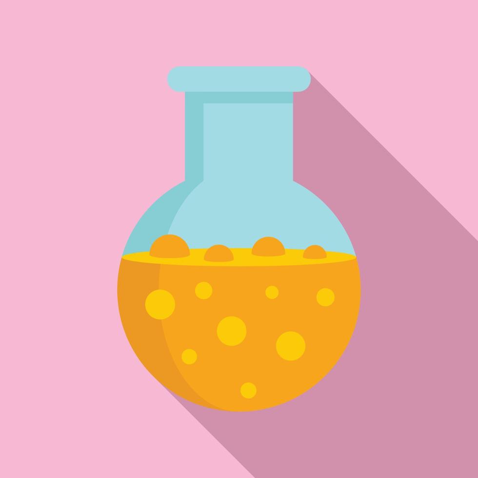 Chemical boiling flask icon, flat style vector
