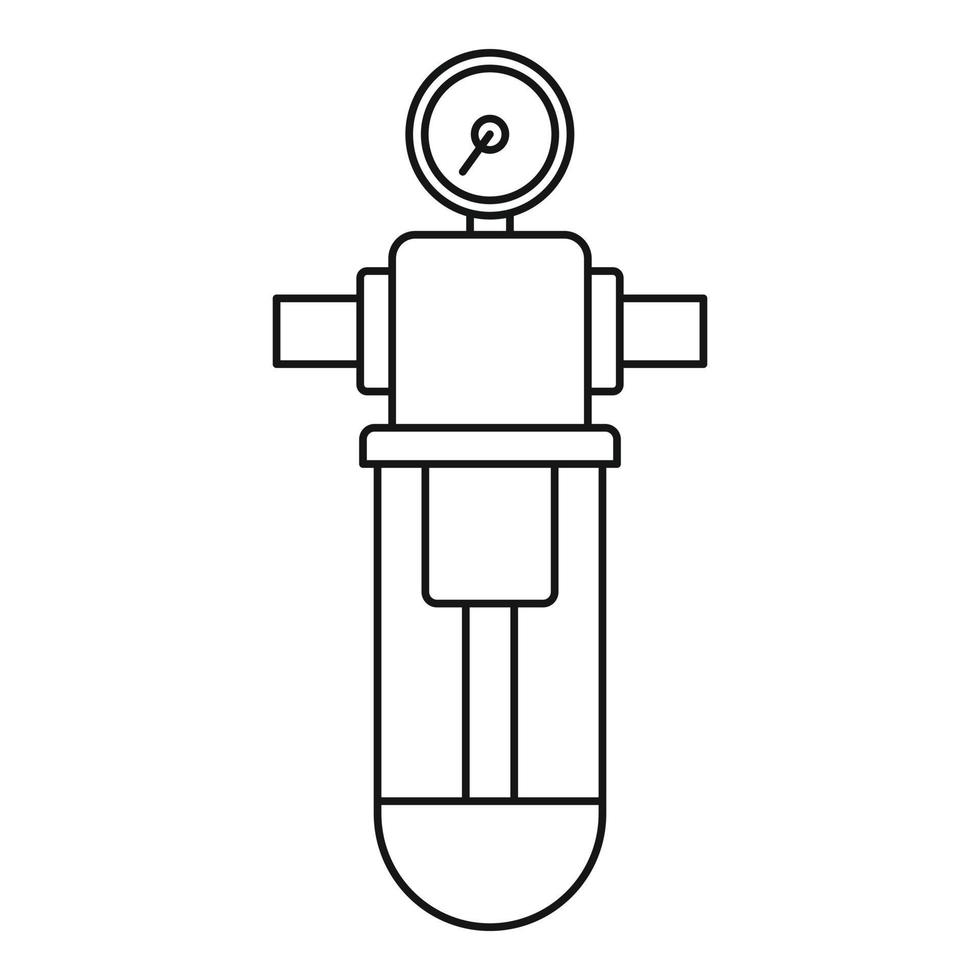 Monometer water filter icon, outline style vector