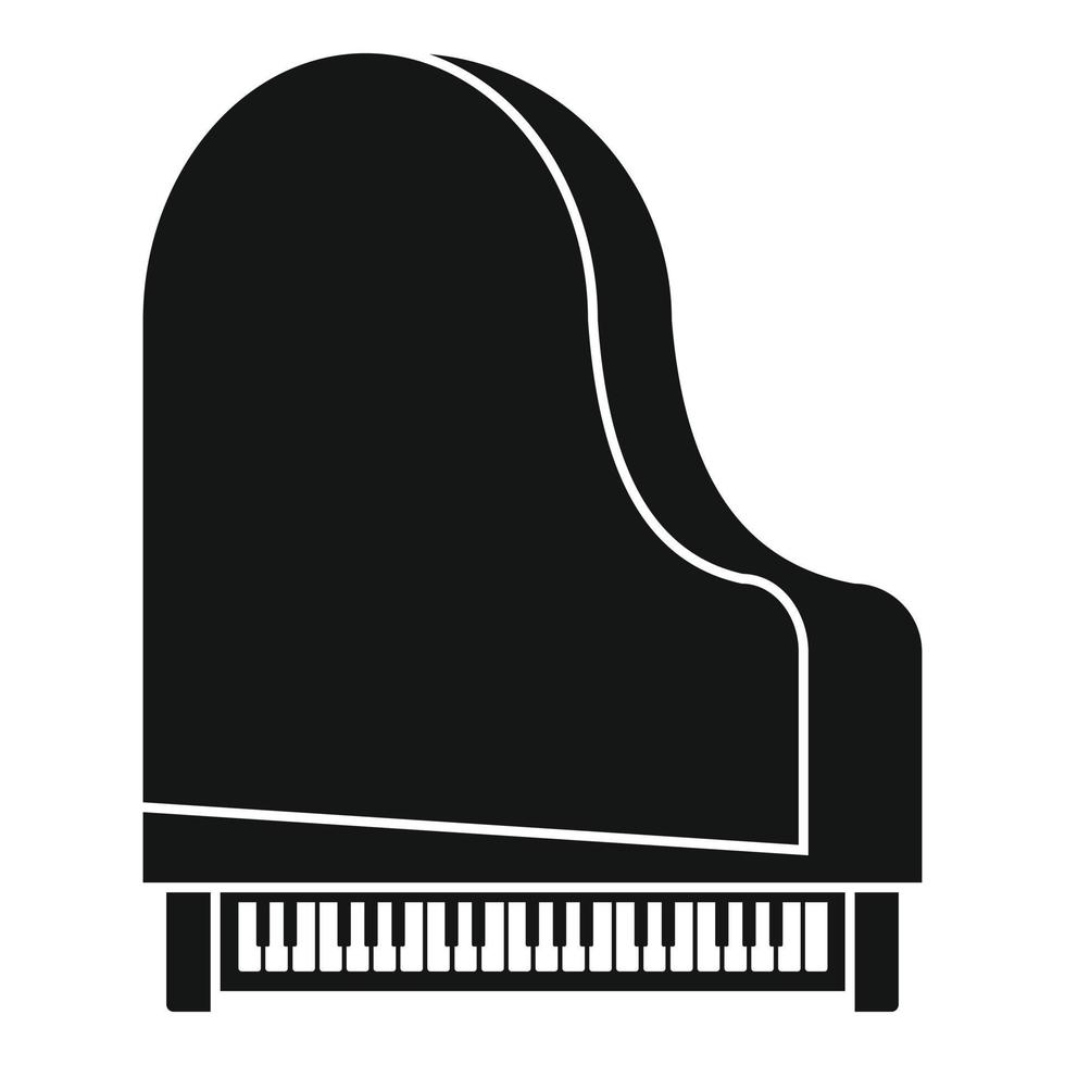 icono de vista superior de piano de cola, estilo simple vector