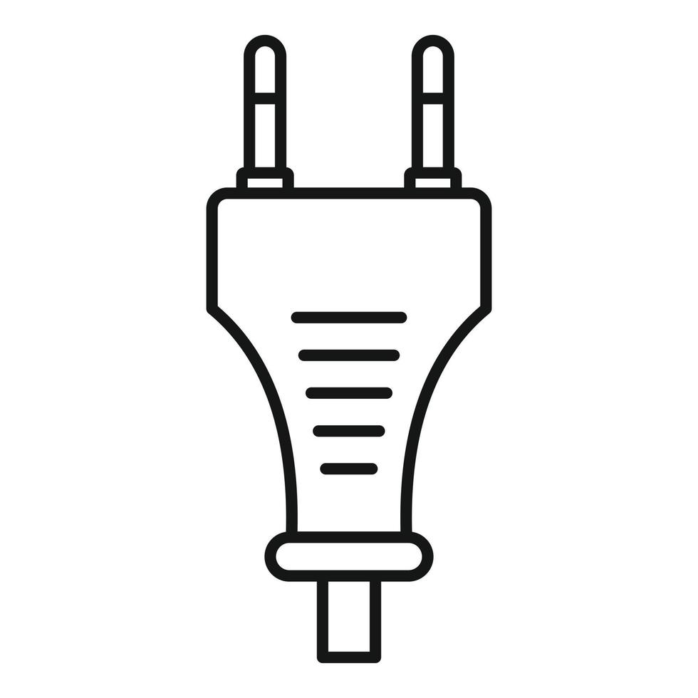 Electric plug icon, outline style vector