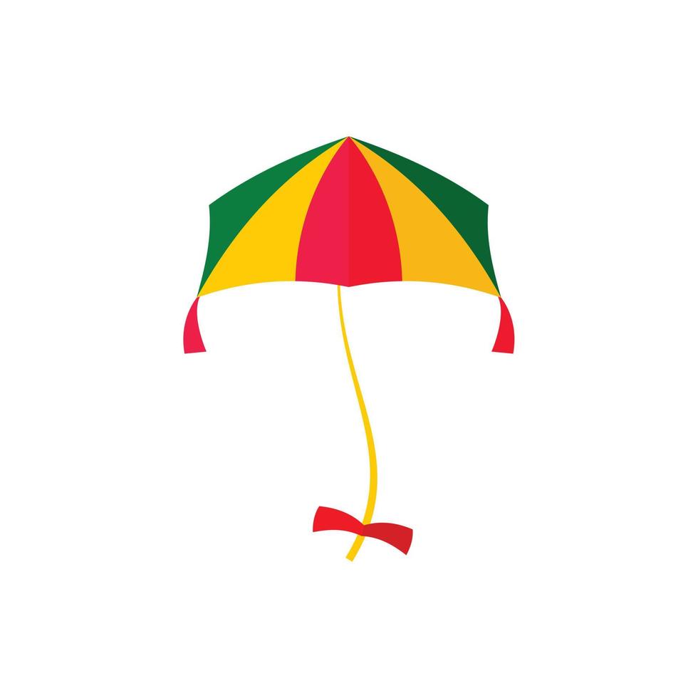 Girl kite icon, flat style vector
