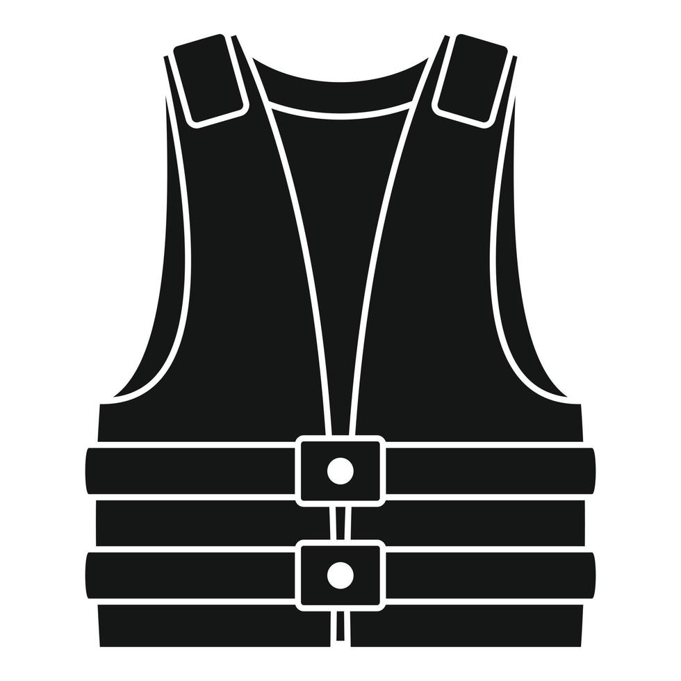 icono de chaleco salvavidas, estilo simple vector