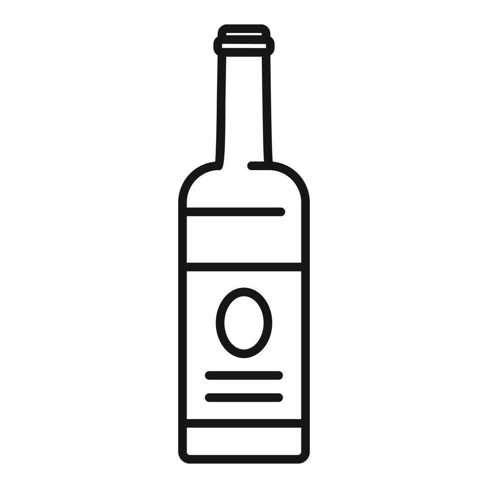 White wine bottle icon, outline style vector