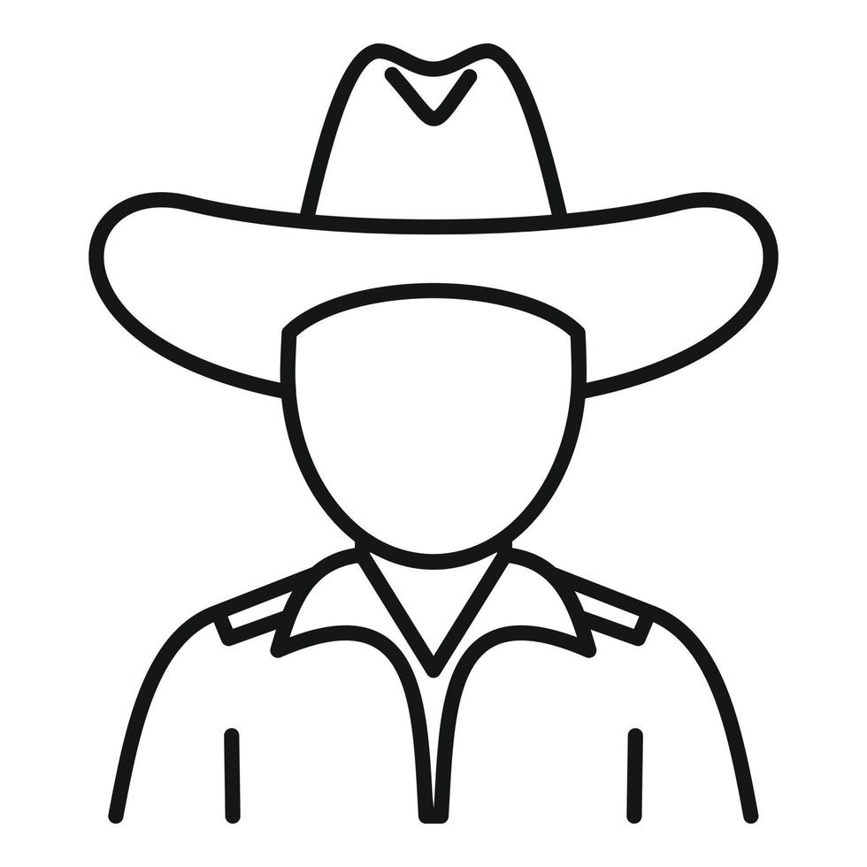 icono de vaquero, estilo de esquema vector