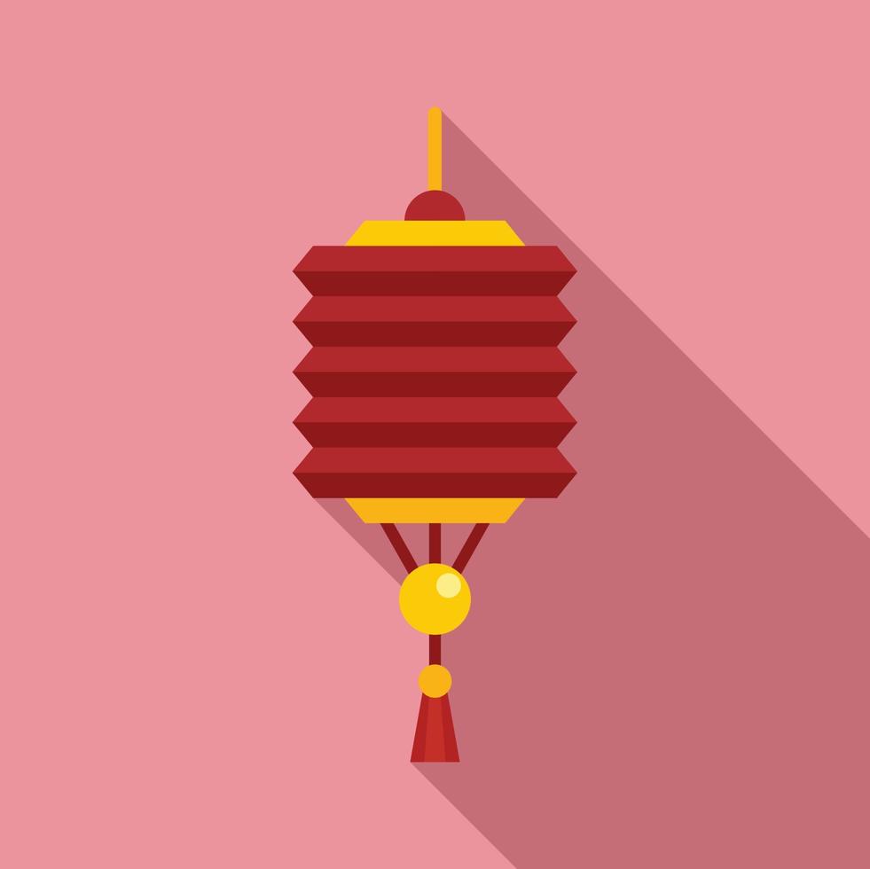 Party chinese lantern icon, flat style vector