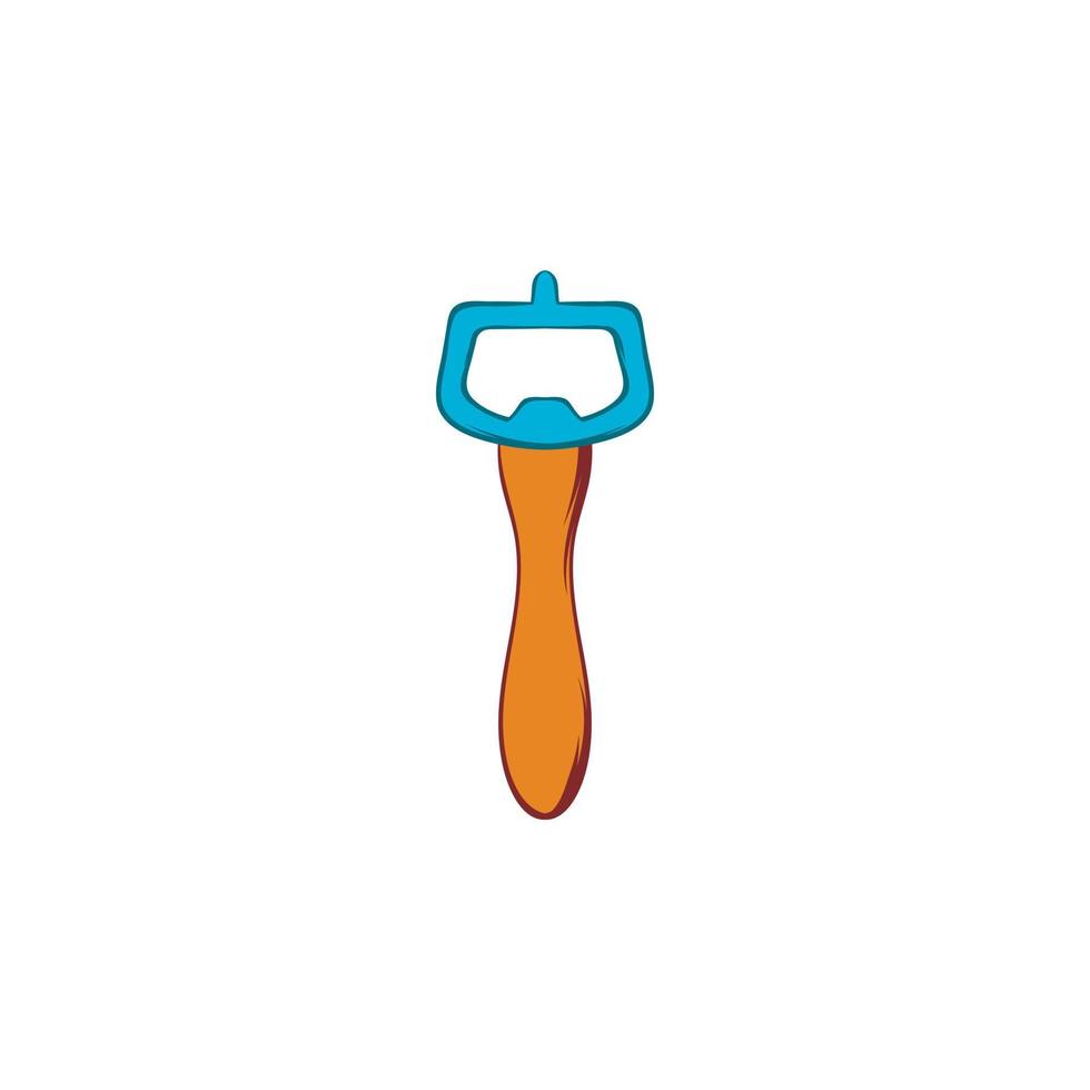 Bottle opener icon in cartoon style vector