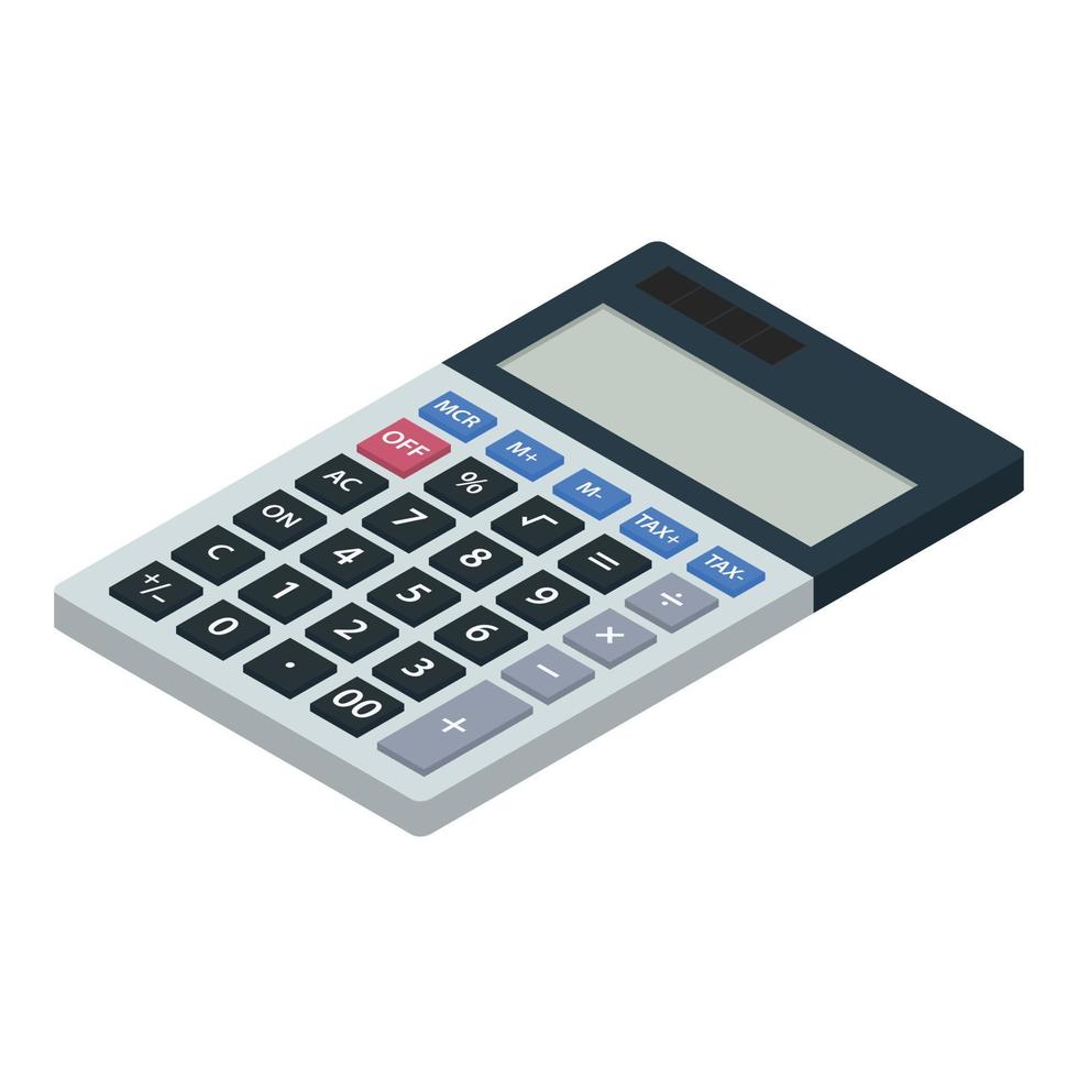 Calculator icon, isometric style vector