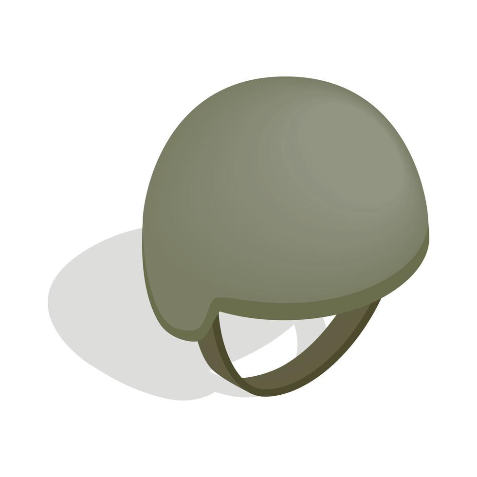 icono de casco militar, estilo 3d isométrico vector