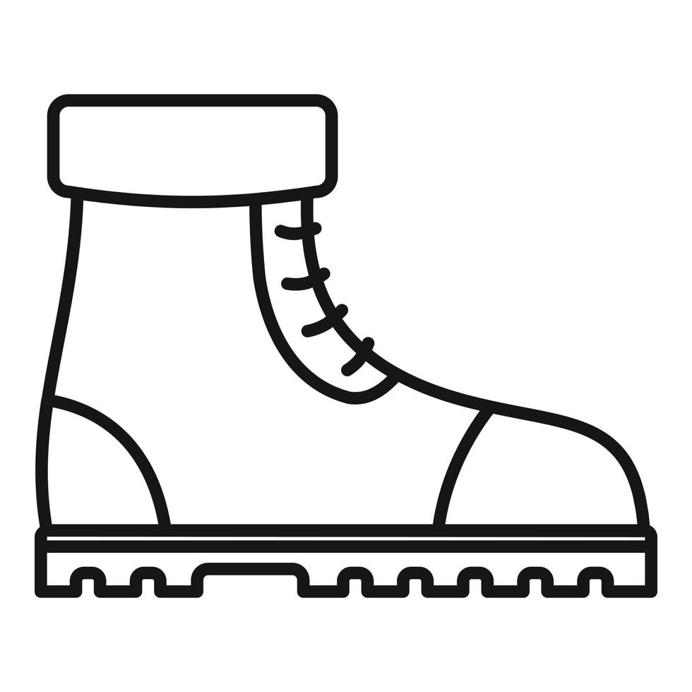 icono de botas de escalador industrial, estilo de contorno vector