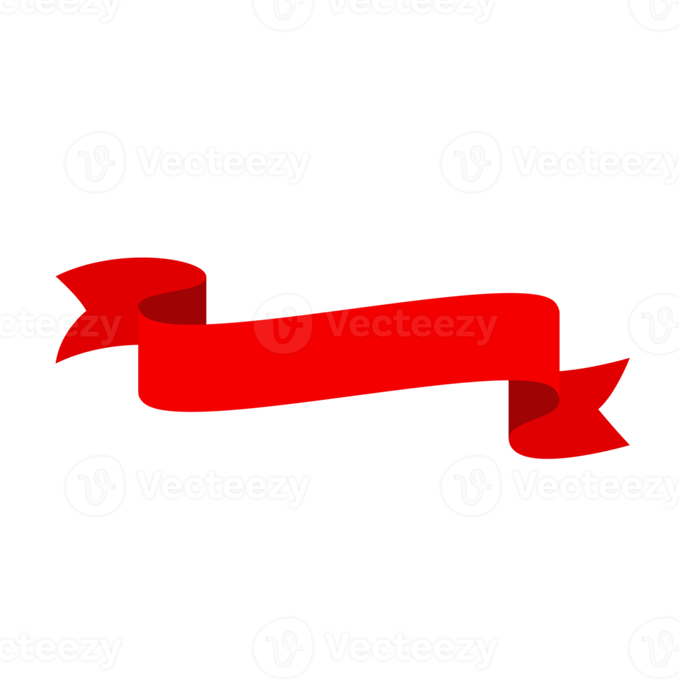red ribbon banner set. Flat red ribbon for promotion, discount label in product sales. png