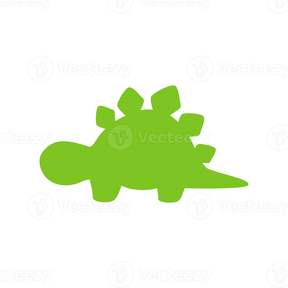 Blank baby dinosaur silhouette for add cute text for kids. Isolated on background. png