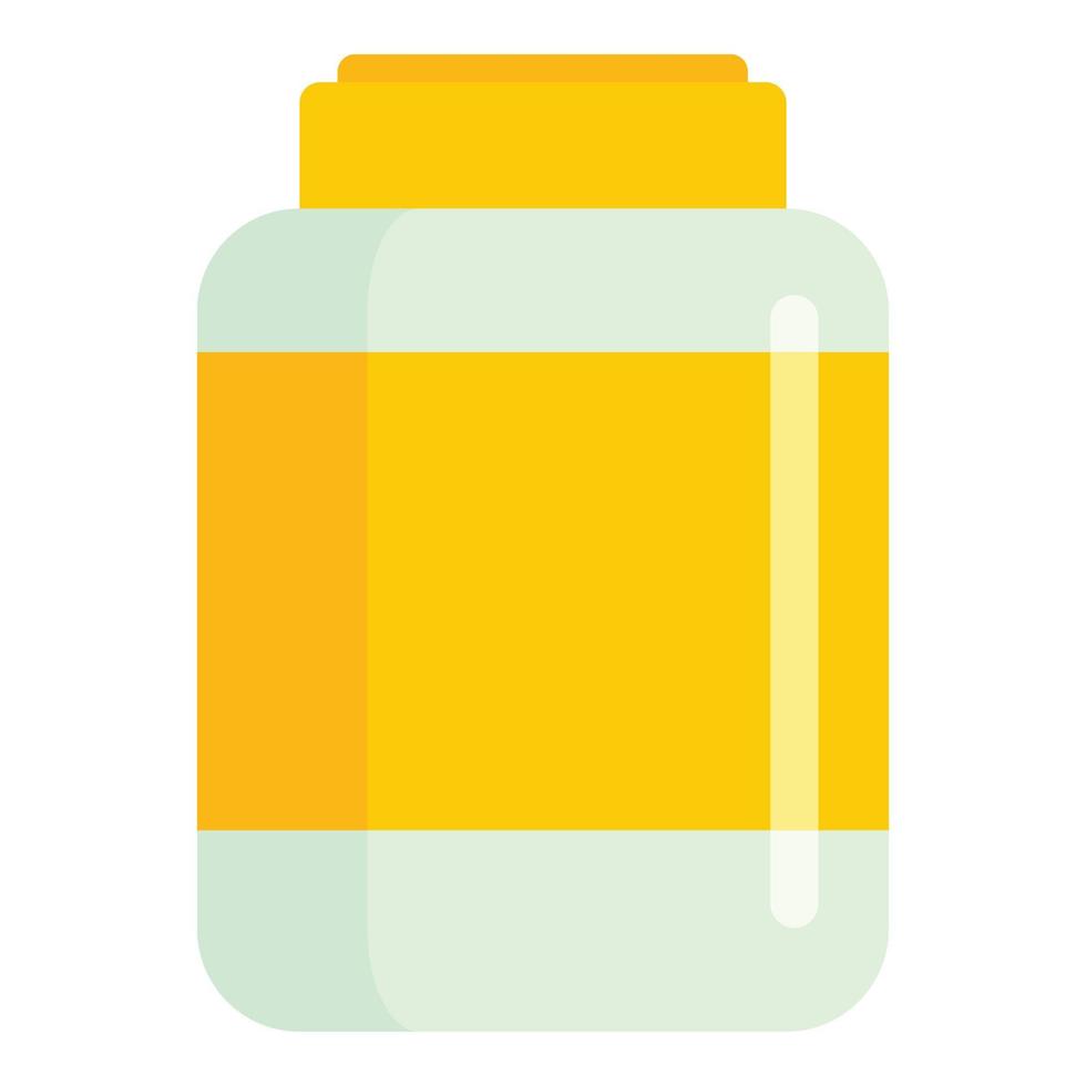 Protein plastic jar icon, flat style vector