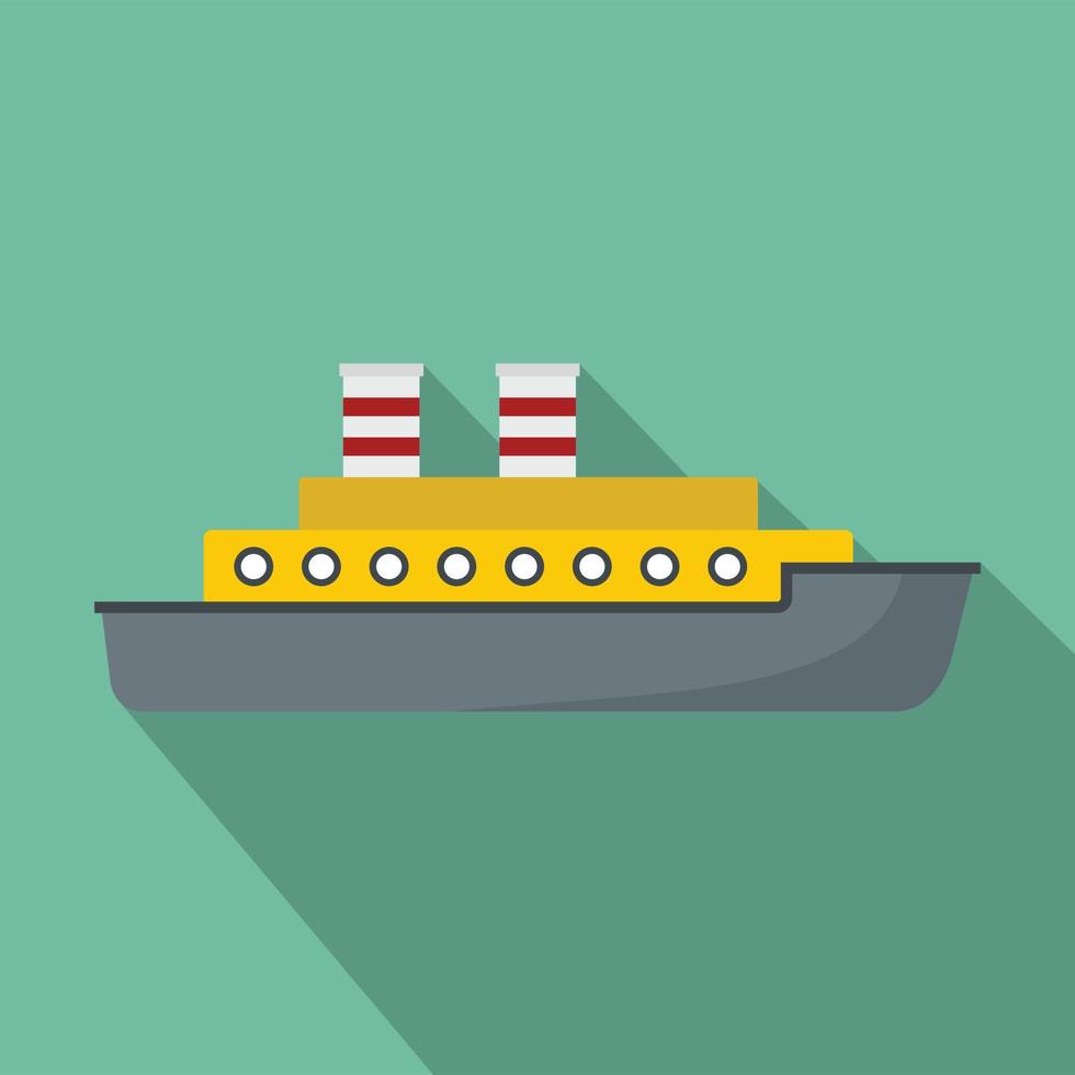 Steamship icon, flat style vector
