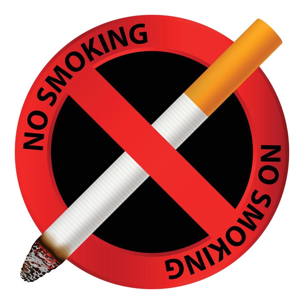 Public no smoking icon, realistic style vector