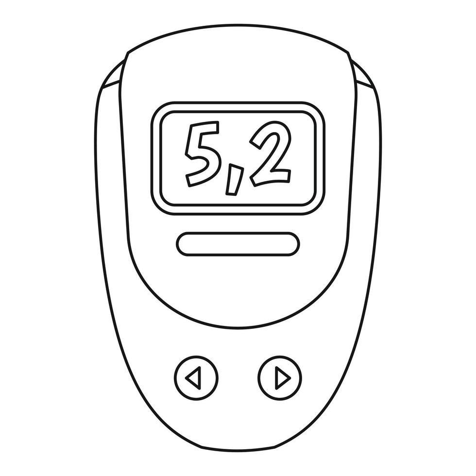 icono de glucómetro electrónico, estilo de contorno vector