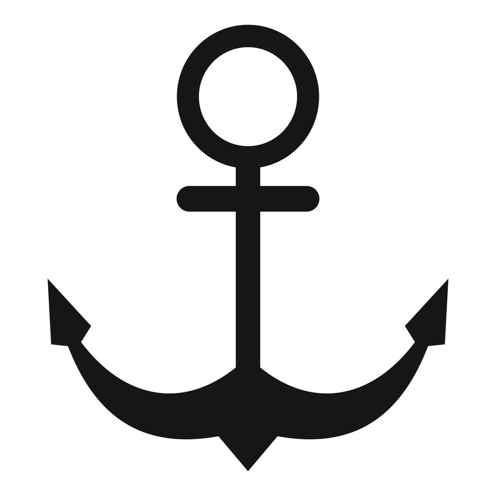 Ocean anchor icon, simple style vector