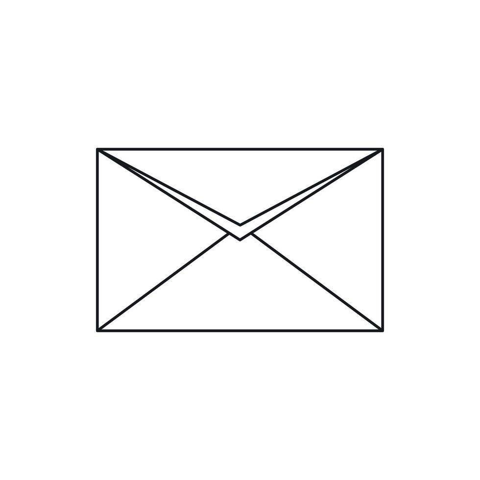 Closed envelope icon, outline style vector