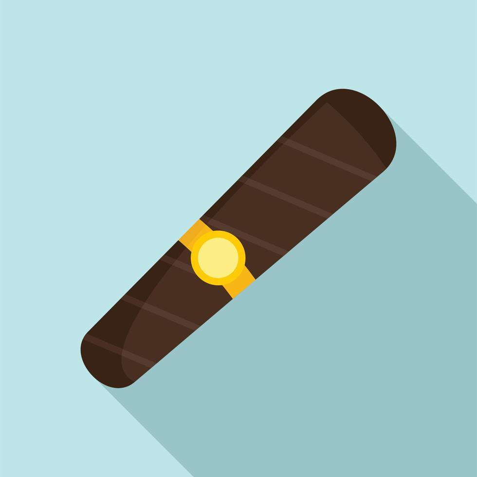 Black cigar of cuba icon, flat style vector