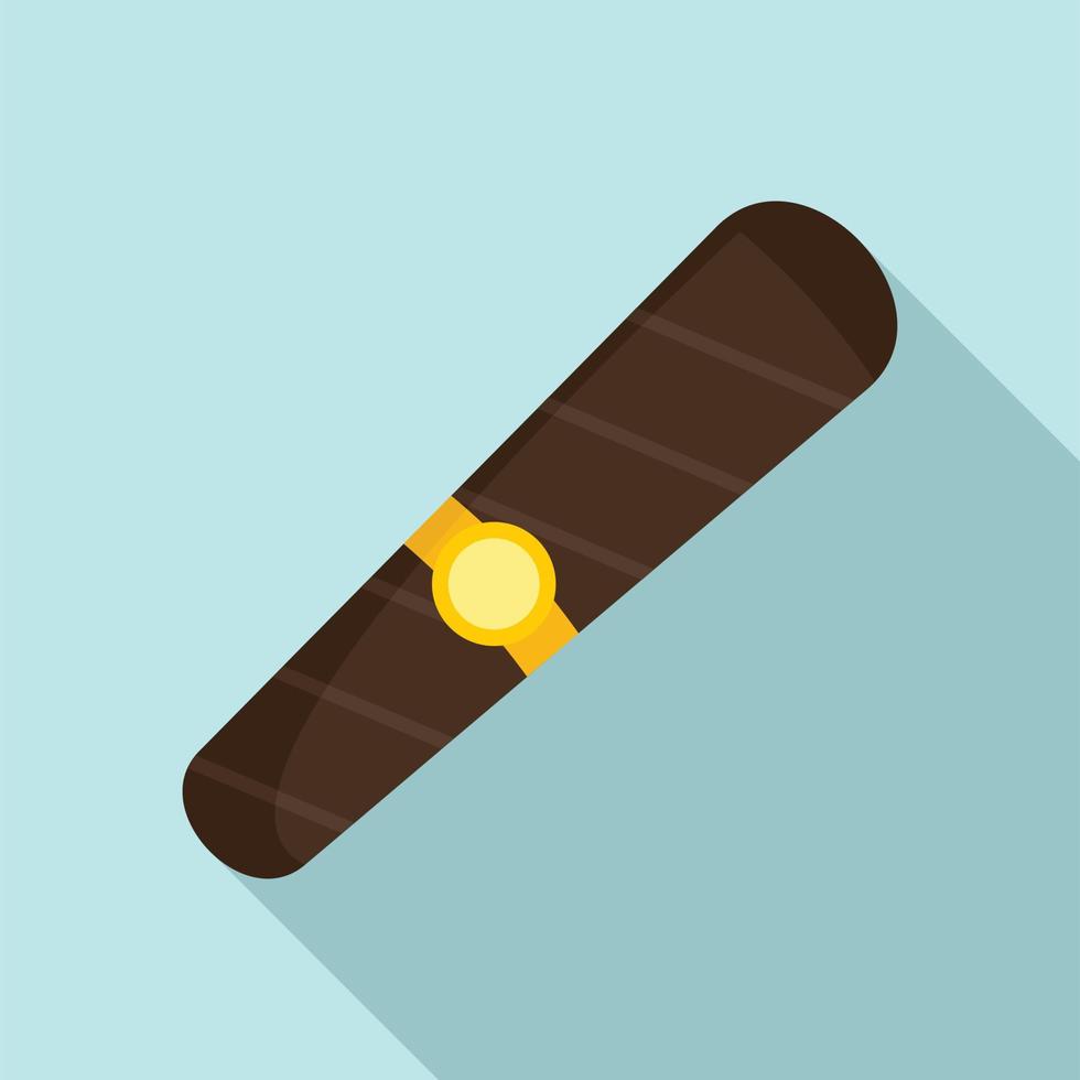 cigarro negro de icono de cuba, estilo plano vector