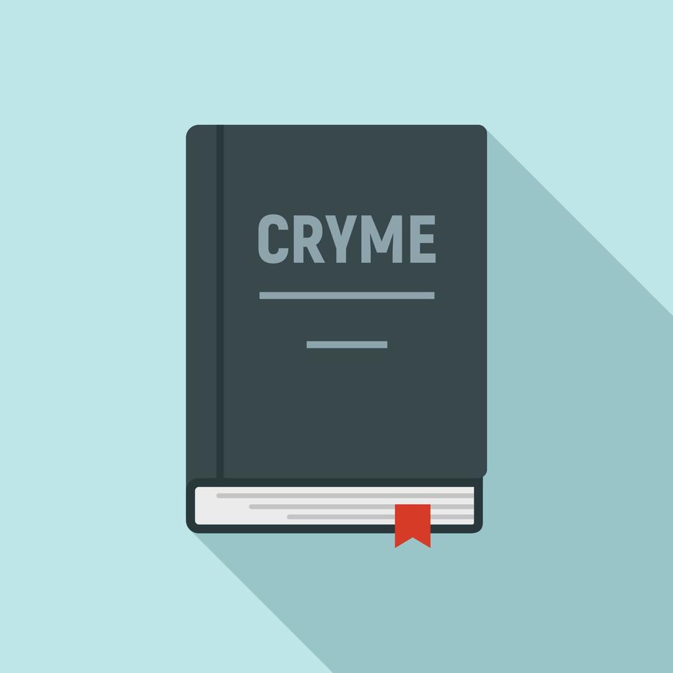 icono de libro cryme, estilo plano vector