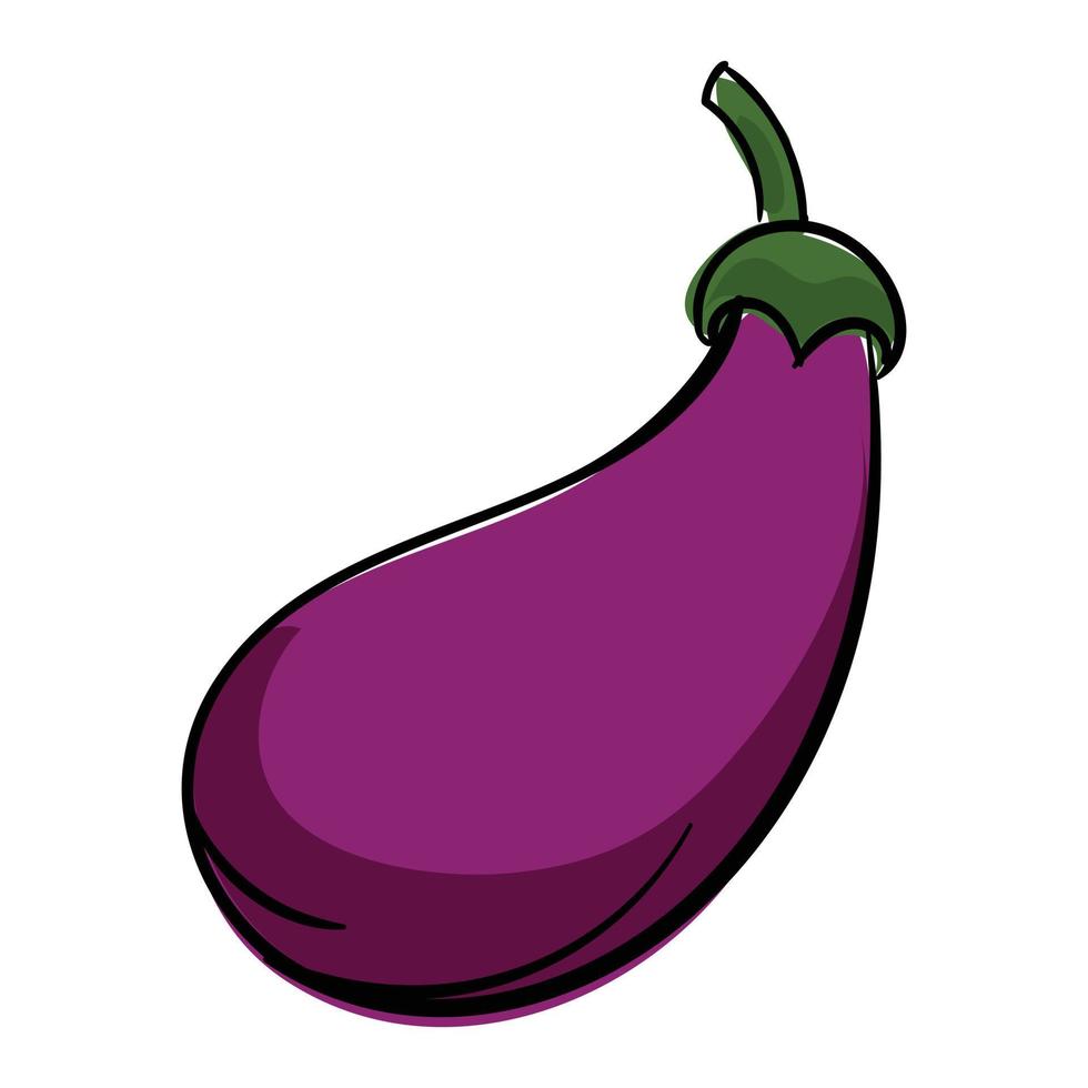 Eggplant icon, cartoon style vector