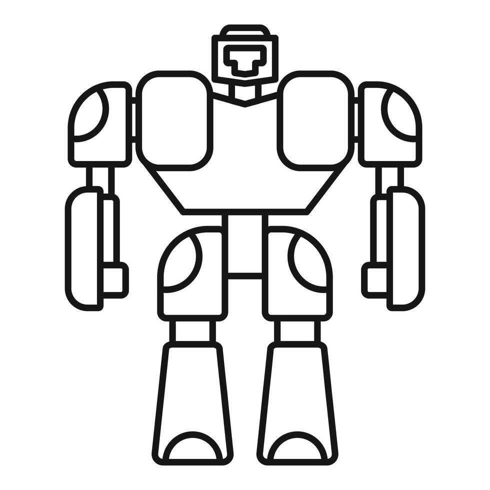 Toy robot transformer icon, outline style vector