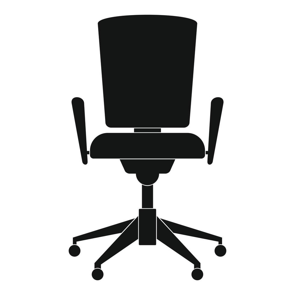 Chair with back icon, simple style. vector