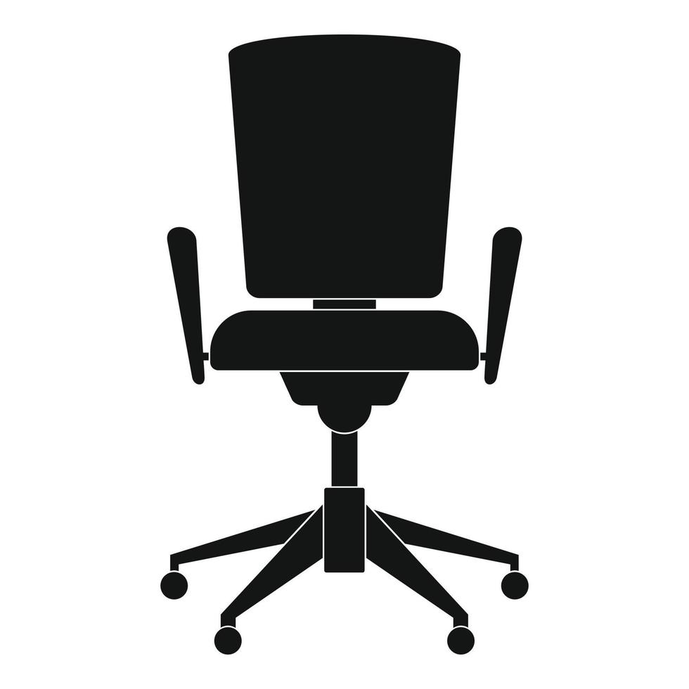 Chair with back icon, simple style. vector