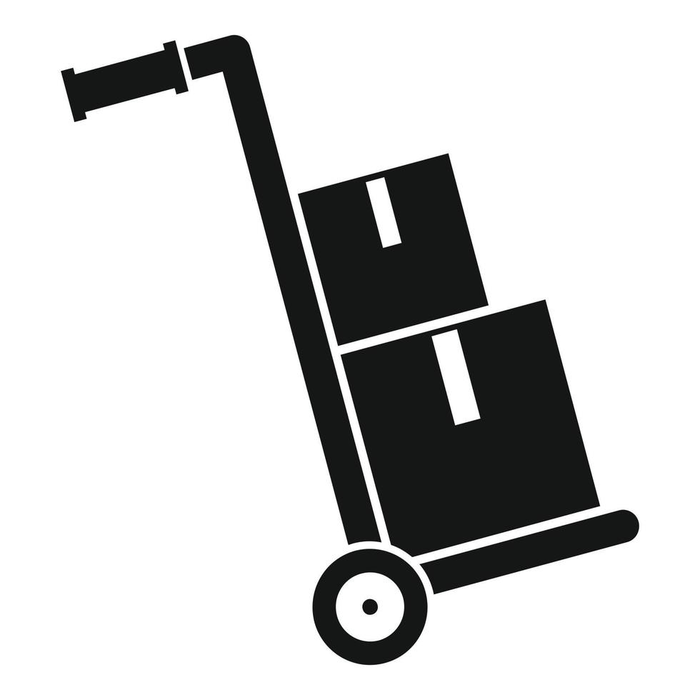 Delivery cart box icon, simple style vector