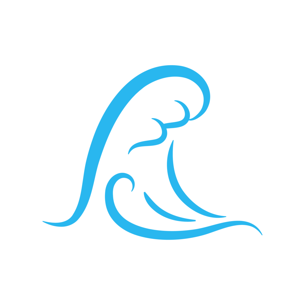 icône de ligne de vague d'eau bleue dans la mer png