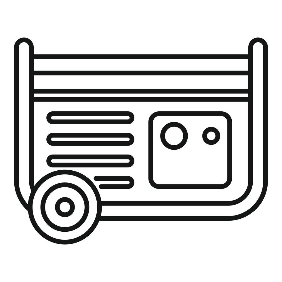 Diesel generator icon, outline style vector