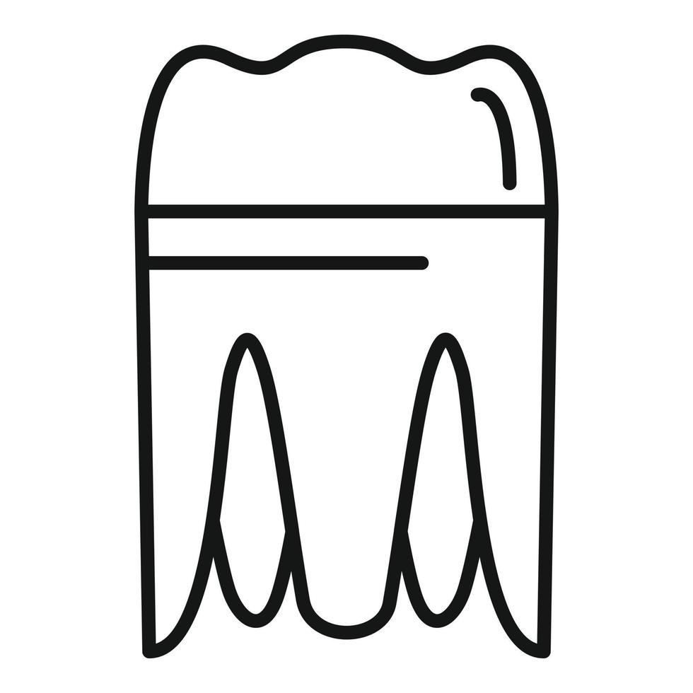 Metal tooth implant icon, outline style vector