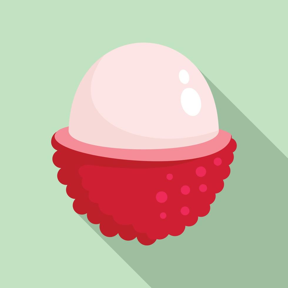 Half of lychees icon, flat style vector