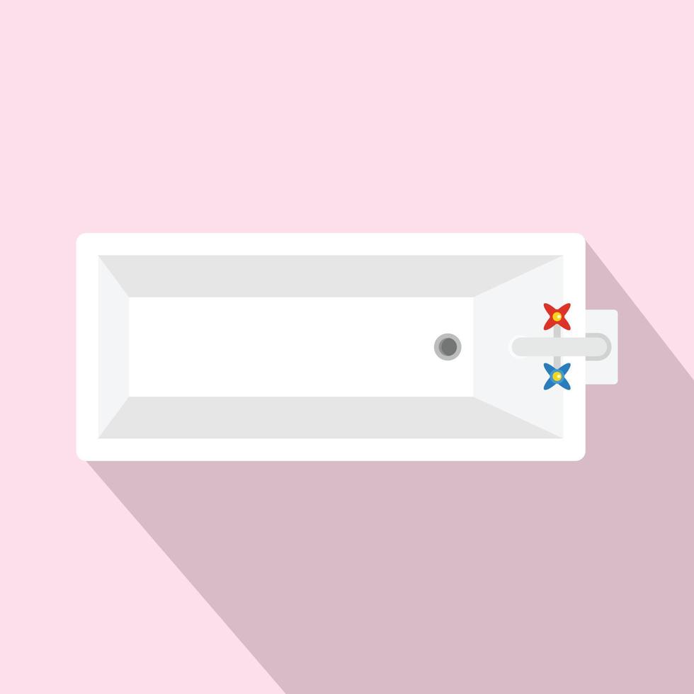 Top view of bathtube icon, flat style vector