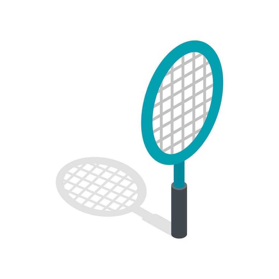 Tennis racket icon, isometric 3d style vector