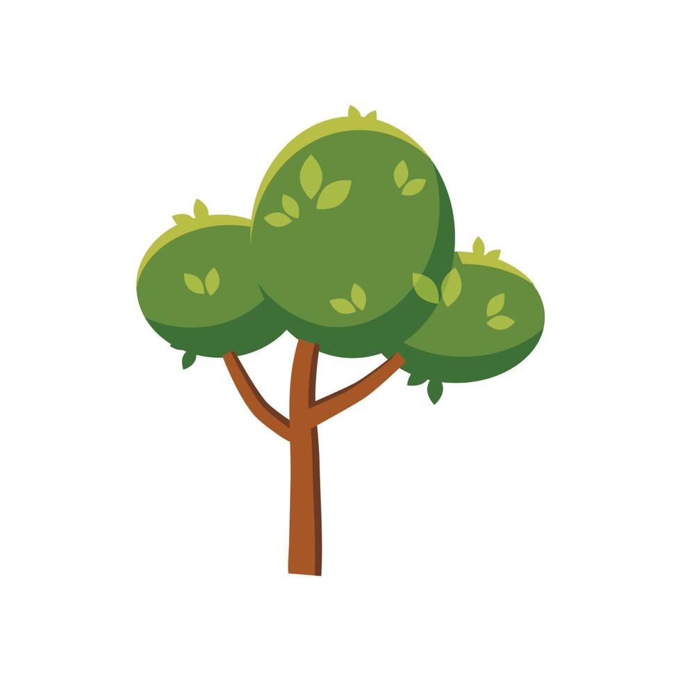 Fluffy tree icon, cartoon style vector
