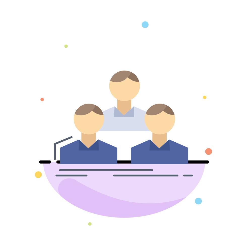 Company employee group people team Flat Color Icon Vector