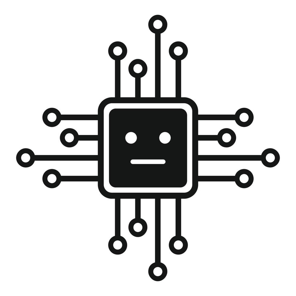 Smartphone processor icon, simple style vector