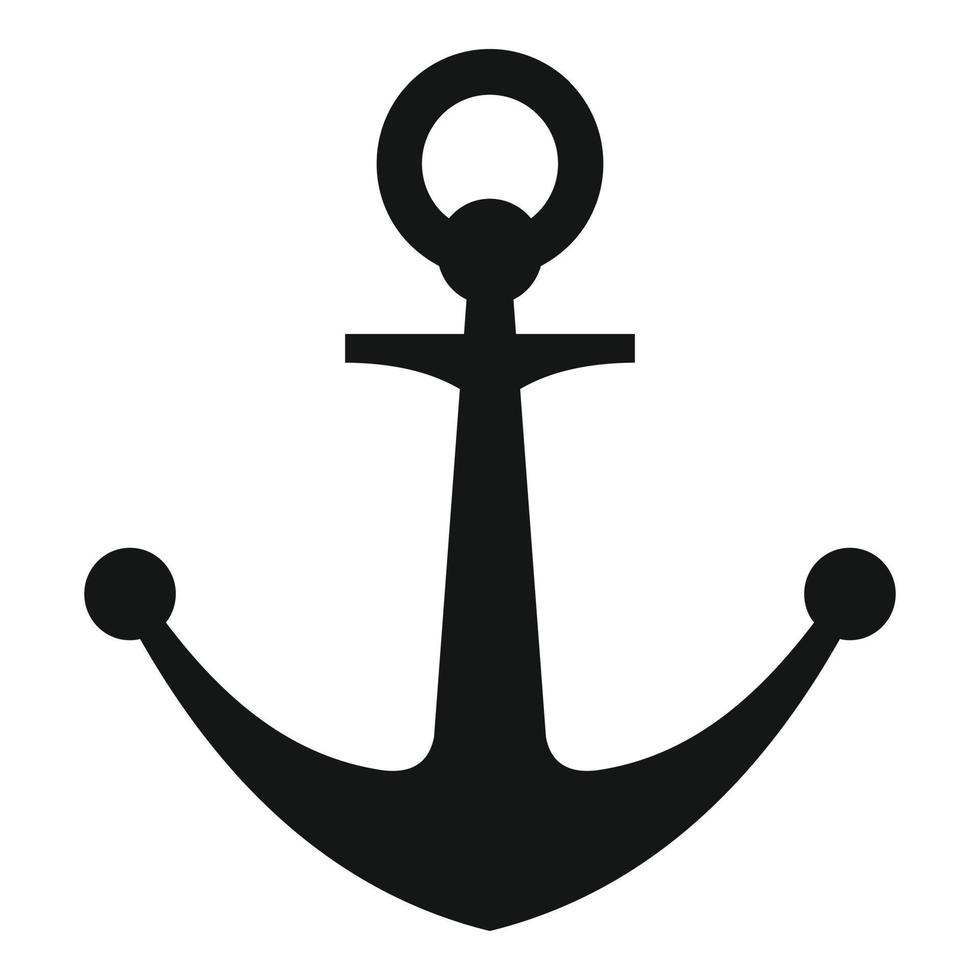 Sail anchor icon, simple style vector