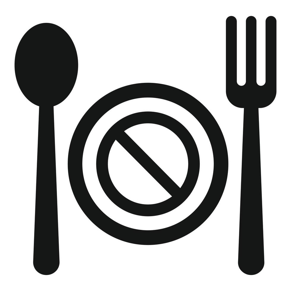 Depression no food icon, simple style vector