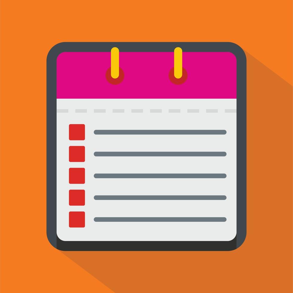 Calendar list icon, flat style vector