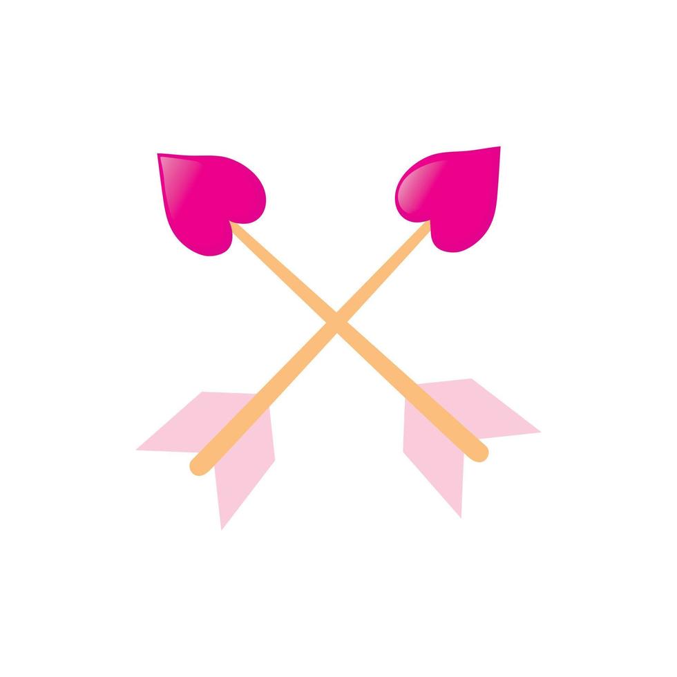 Two arrows with heart icon, cartoon style vector